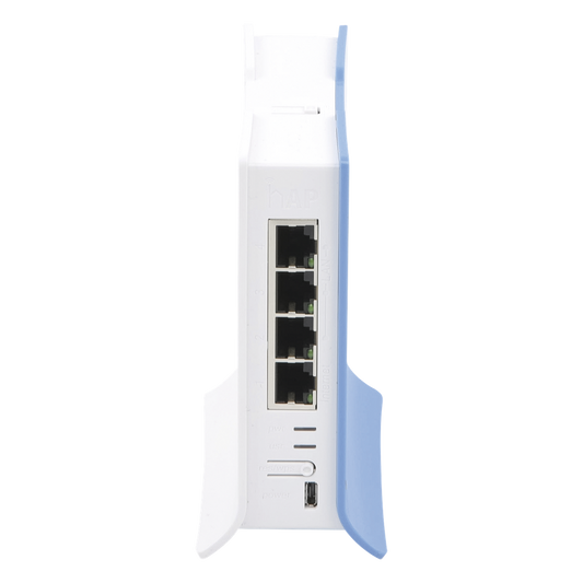 (hAP lite TC) 4 Puertos Fast Ethernet, Wi-Fi 2.4 GHz 802.11 b/g/n y base tipo Torre
