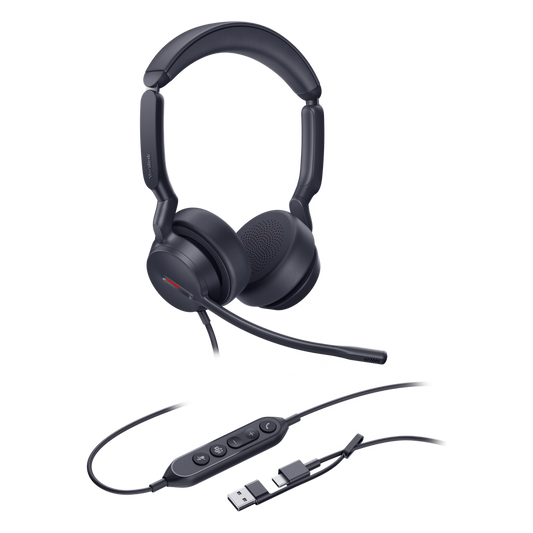 Diadema Alámbrica Yealink UH44 Dual USB-C/A Certificada con Microsoft Teams
