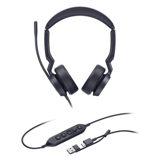 Diadema Alámbrica UH44 Dual UC de Yealink con Conectividad USB-C/A y Amplia Compatibilidad