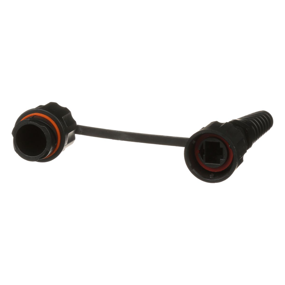 Conector Plug RJ45 de Uso Industrial Blindado, Categoría 5e, 24AWG, con Tapa Protectora, Protección IP67