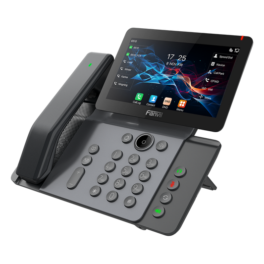 Teléfono IP / Handset Inalámbrico Bluetooth / 20 Líneas SIP / Pantalla IPS Táctil 7" HD / Conferencia 6 Vías / Puertos Gigabit / PoE 802.3af / Wi-Fi 6 / Bluetooth 5.4 / USB 2.0