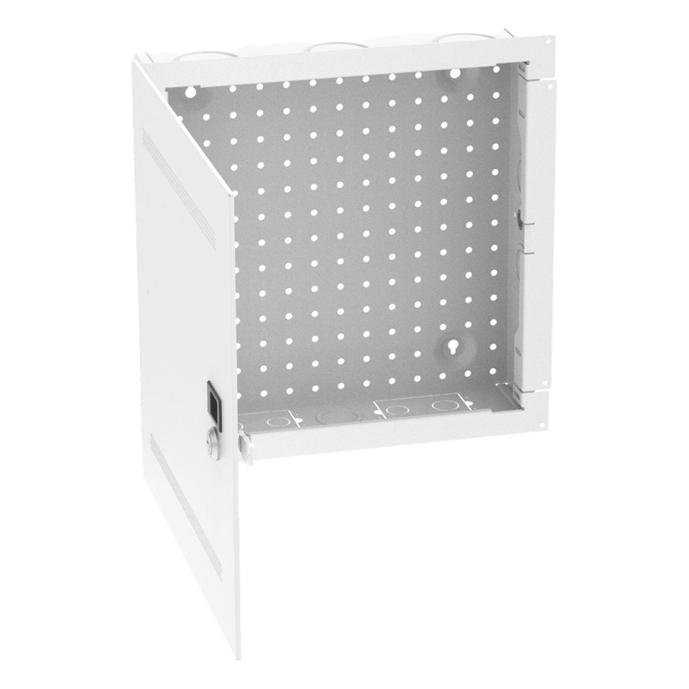 Gabinete Multipropósito de Montaje en Pared, de 14 in de Altura, Con Puerta Reversible, Fabricado en Acero, Color Blanco