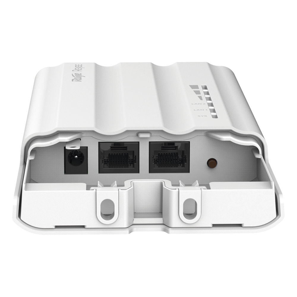 Estación Base Conectorizada 5 GHz PtP PtMP / 802.11ac Wave2 867 Mbps / 30 dBm (1,000 mW) / 32 Clientes / Auto-Emparejamiento WPS / Doble Puerto Gigabit PoE / IP55 -40°C a +80°C / Ruijie Cloud