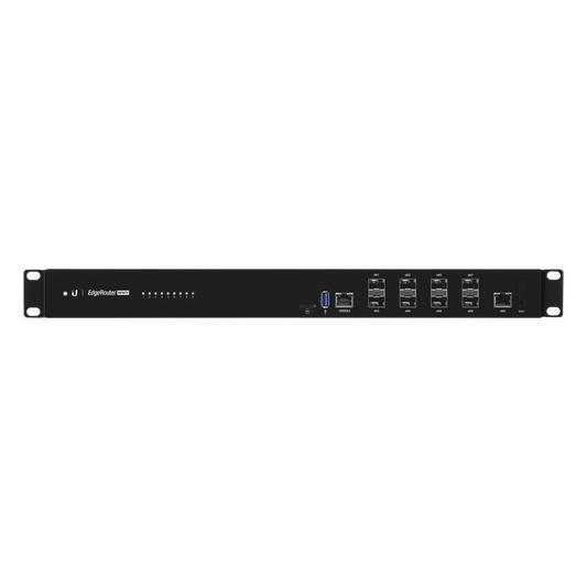 EdgeRouter INFINITY de 8 puertos SFP+ 10 G + 1 puerto RJ45 Gigabit, throughput 80 Gbps, 16 núcleos y 16 GB RAM , fuentes de alimentación modulares Hot-Swappable