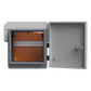 Gabinete de Acero Ventilado para Exterior 250 x 250 x 180 mm con Rieles DIN y 4 Placas Laterales para Montaje de Equipos por Fuera