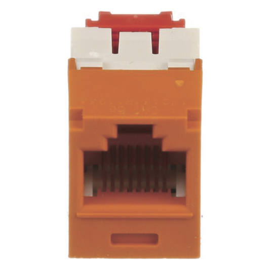 Conector Jack RJ45 Estilo TG, Mini-Com, Categoría 5e, de 8 Posiciones y 8 Cables, Color Naranja