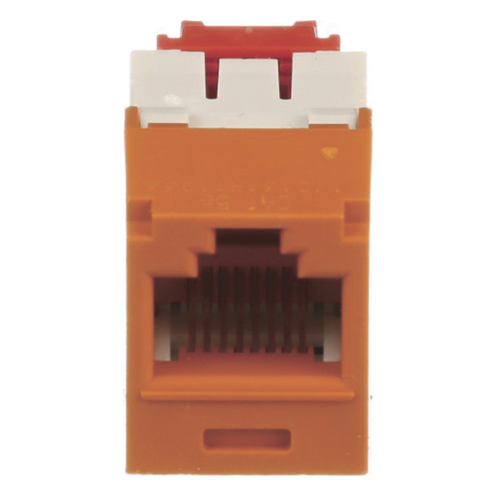Conector Jack RJ45 Estilo TG, Mini-Com, Categoría 5e, de 8 Posiciones y 8 Cables, Color Naranja