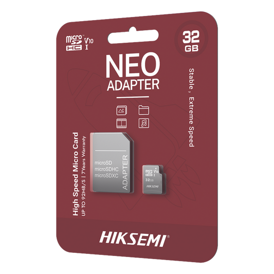 Memoria microSD con Adaptador / 32 GB / Clase 10 / NAND TLC / 92 MB/s Lectura / Multipropósito