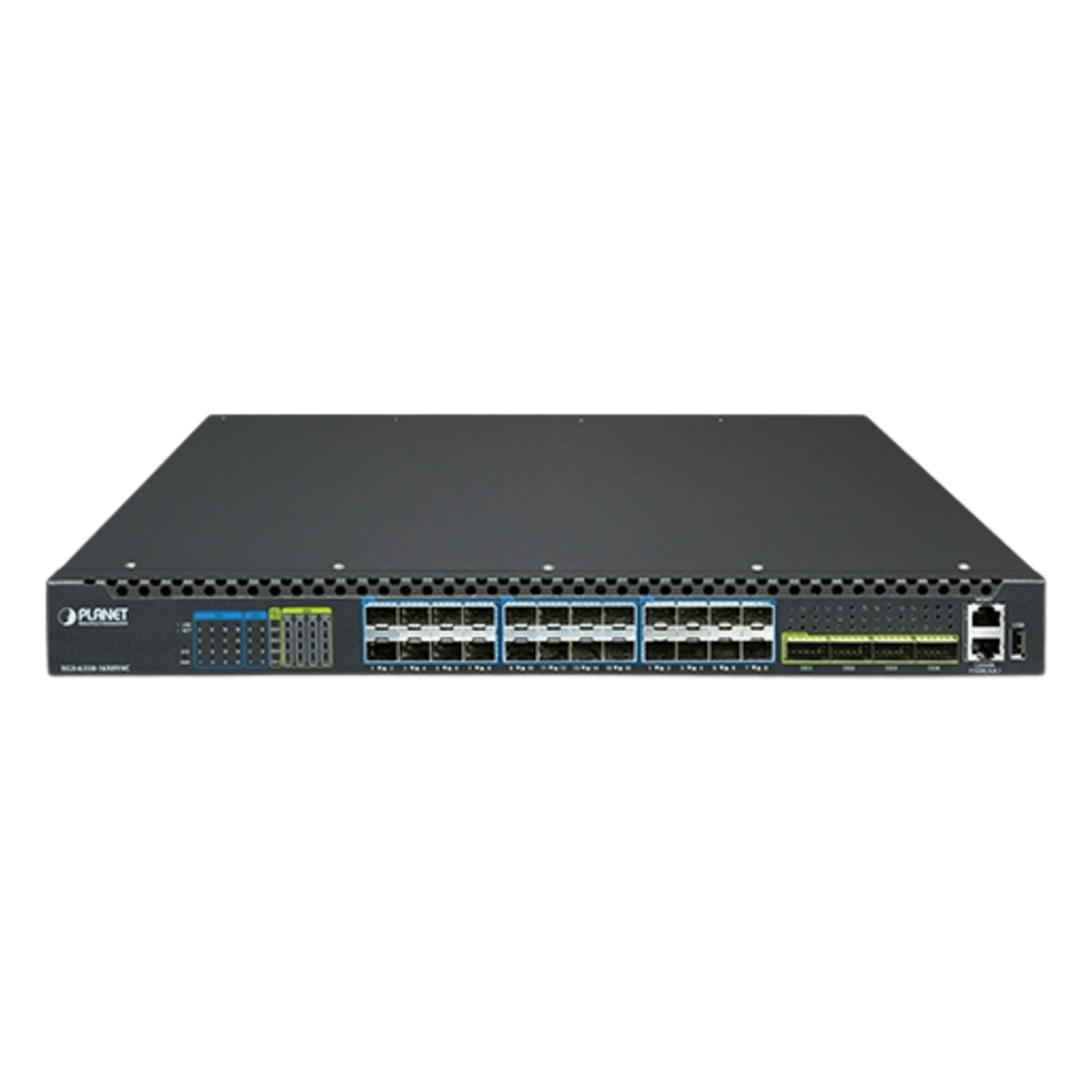 Switch Gestionado Capa 3 Multi-puerto 10G/25G + 2/4-Puerto 100G QSFP28 / 880-1520 Gbps Non-Blocking / Stacking 10 Unidades / Enrutamiento OSPF, BGP, RIP, VRRP / ERPS G.8032 / Slot Para Fuente Redundante AC/DC / Data Center y AI Infrastructure
