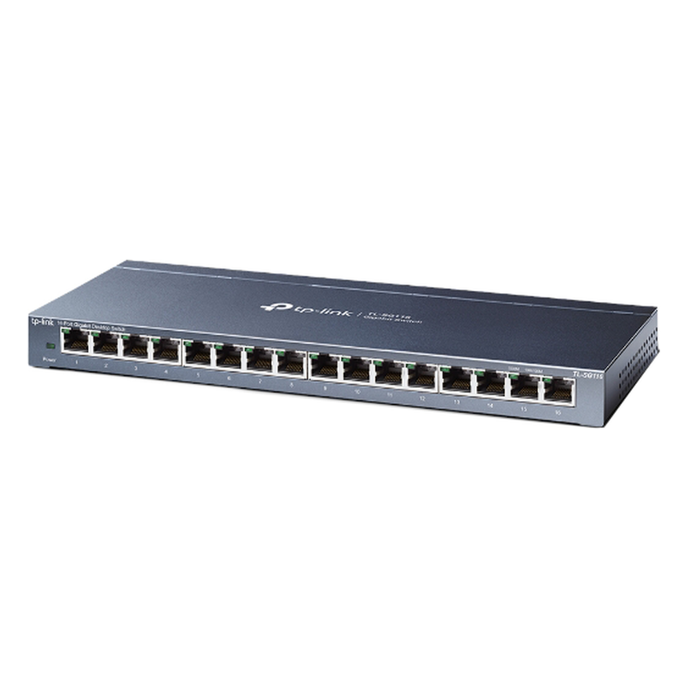 Switch Gigabit no administrable de 16 puertos 10/100/1000 Mbps para escritorio