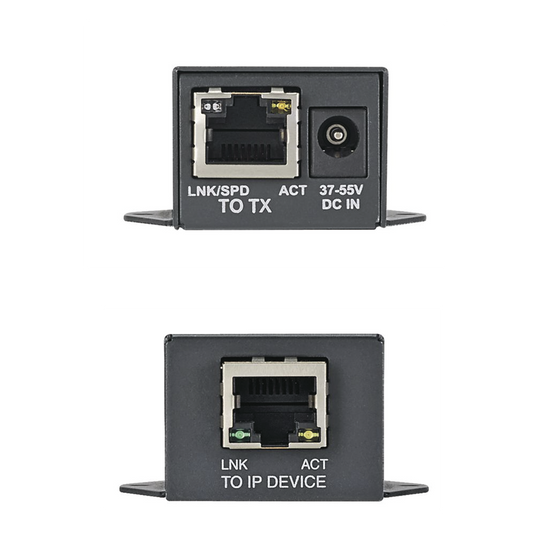 Kit de Extensor PoE/PoE+, Hasta 610 Metros (2000 ft) con Cable Cat5e o Cat6, 10/100Mbps, Incluye Transmisor, Receptor y Fuente de Alimentación