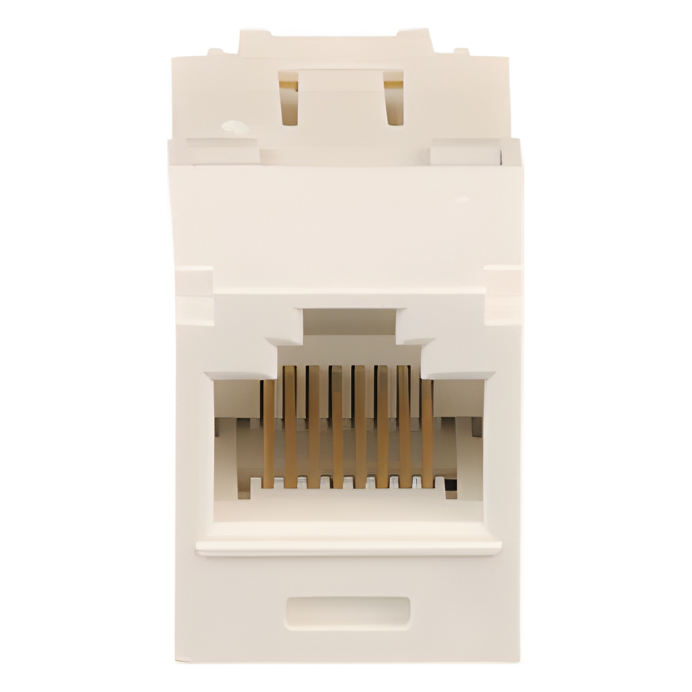 Conector Jack RJ45 Estilo TG, Mini-Com, Categoría 6, de 8 Posiciones y 8 Cables, Color Blanco Ártico