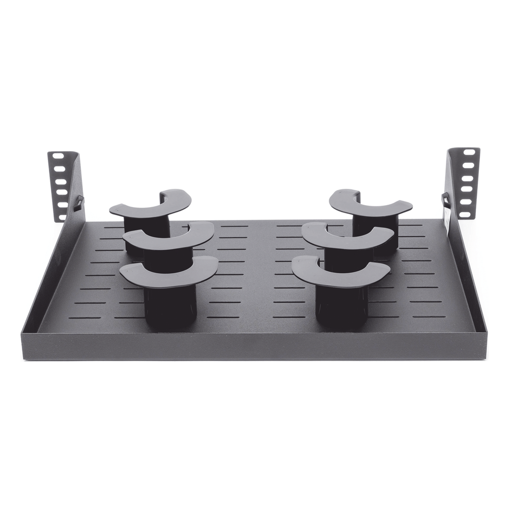 Charola Ventilada Para Administración de Cable en Racks o Gabinetes, con 6 Postes para Control de Holgura, de 19in, 2 UR, Color Negro
