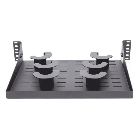 Charola Ventilada Para Administración de Cable en Racks o Gabinetes, con 6 Postes para Control de Holgura, de 19in, 2 UR, Color Negro