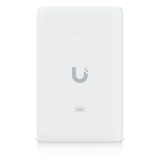 Adaptador PoE+ 2.5G / hasta 30 W / 48V 0.65A / (2) Puertos RJ45 MultiGigabit 2.5G / Salida PoE+ / LED Indicador / Ideal para APs UniFi WiFi 7 / / Protección contra Sobretensiones