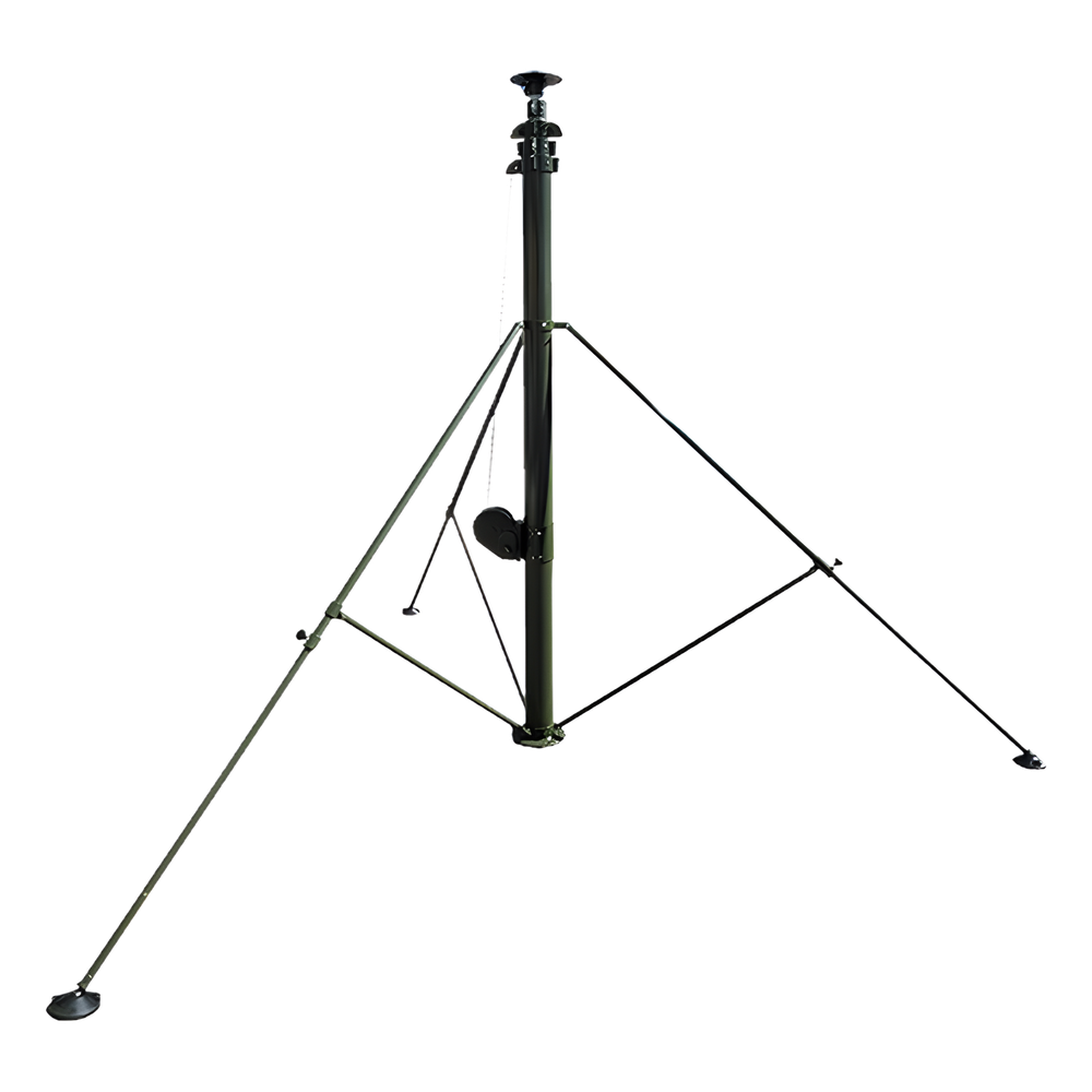 Mástil Telescópico Retraible Manual de 9 metros con Accesorios. Incluye Tripie.