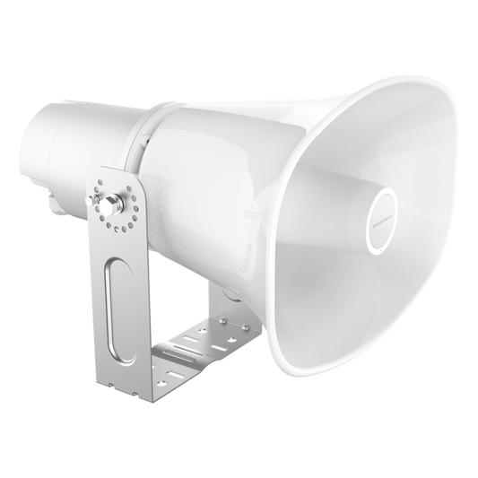 Altavoz Bocina SIP/Multicast Bidireccional / 50W Alta Potencia / IP66 Exterior / 3 Micrófonos con IA / PoE++ / 126 dBA Máximo