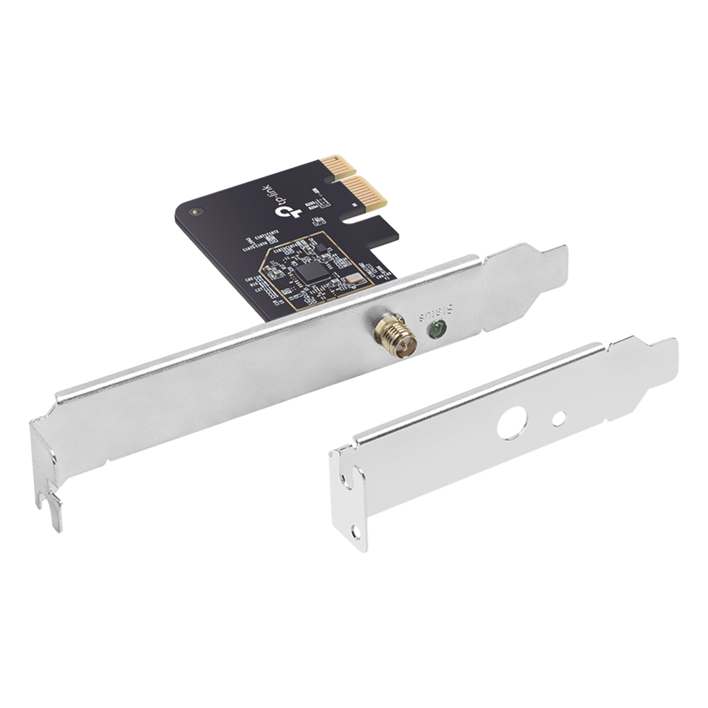 Adaptador  PCI inalámbrico doble banda AC 600 Mbps / Antena de alta ganancia / Tecnología MU-MUMO / Seguridad WPA3 / Soporte de perfil bajo y Altura completa