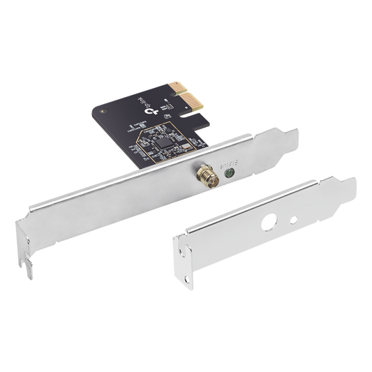 Adaptador  PCI inalámbrico doble banda AC 600 Mbps / Antena de alta ganancia / Tecnología MU-MUMO / Seguridad WPA3 / Soporte de perfil bajo y Altura completa