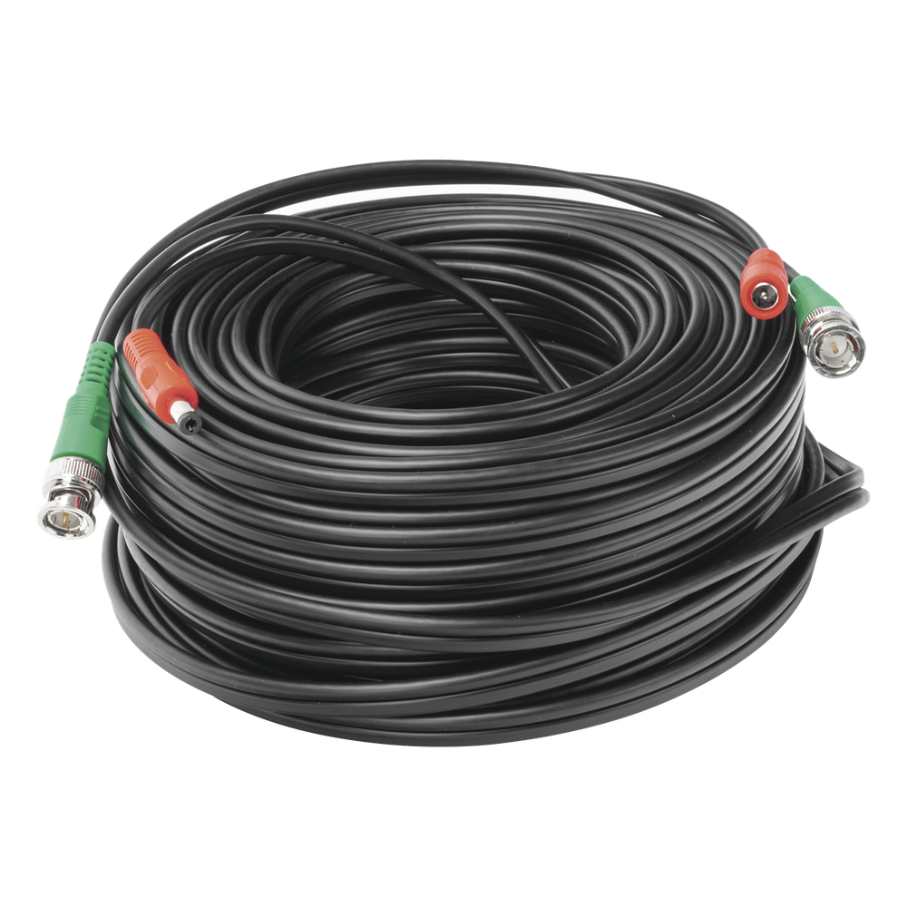 Cable Coaxial (BNC RG59) + Alimentación / SIAMES / 30 Metros (98.43 Pies) / 100% COBRE / Para Cámaras 4K / Uso Interior y Exterior