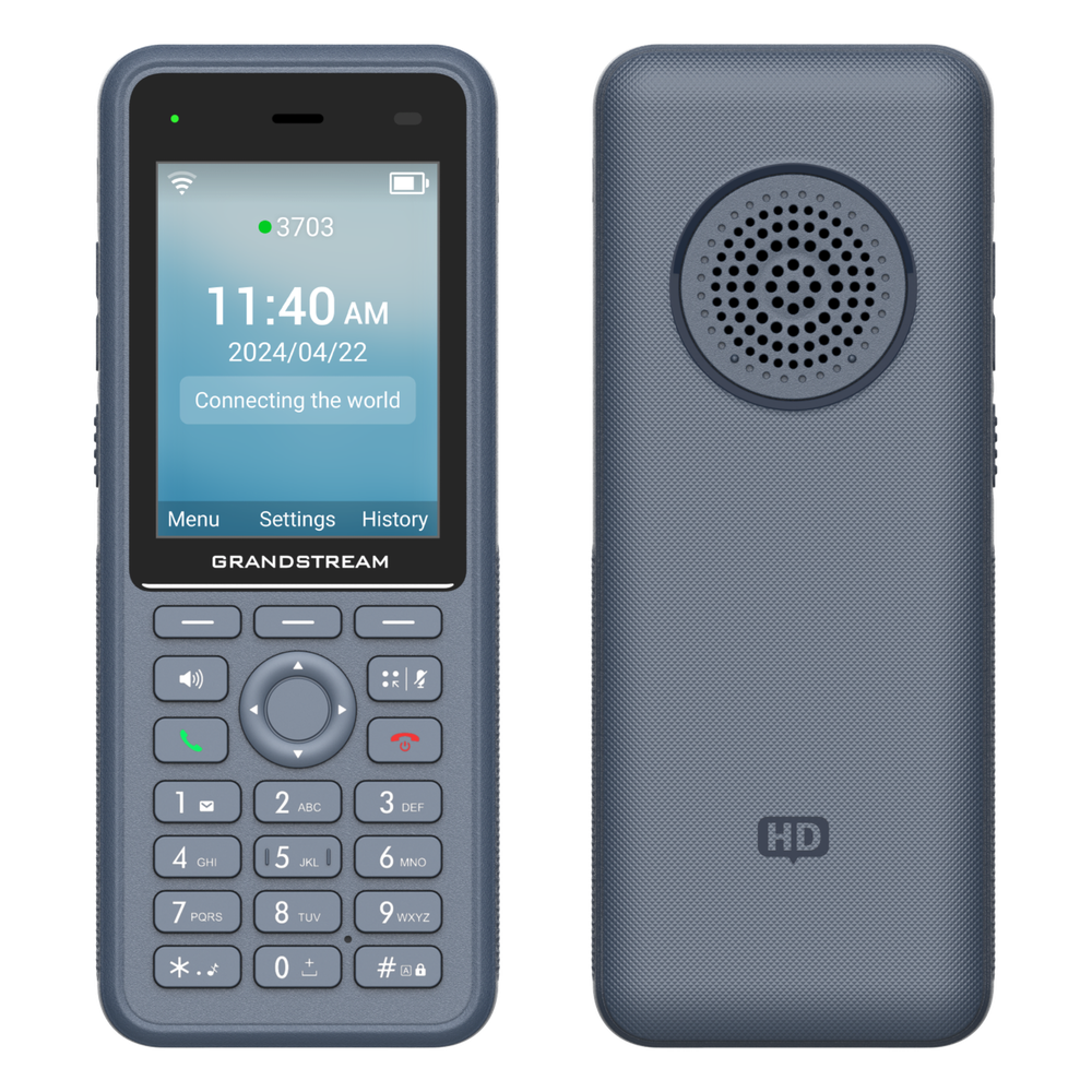 Teléfono IP Wi-Fi Inalámbrico WP836 / Wi-Fi 6 Doble Banda / IP69K Resistente a Exteriores / Batería 3000 mAh / 4 Conferencias / Bluetooth Integrado / USB Tipo C / Compatibilidad con Códec Opus HD