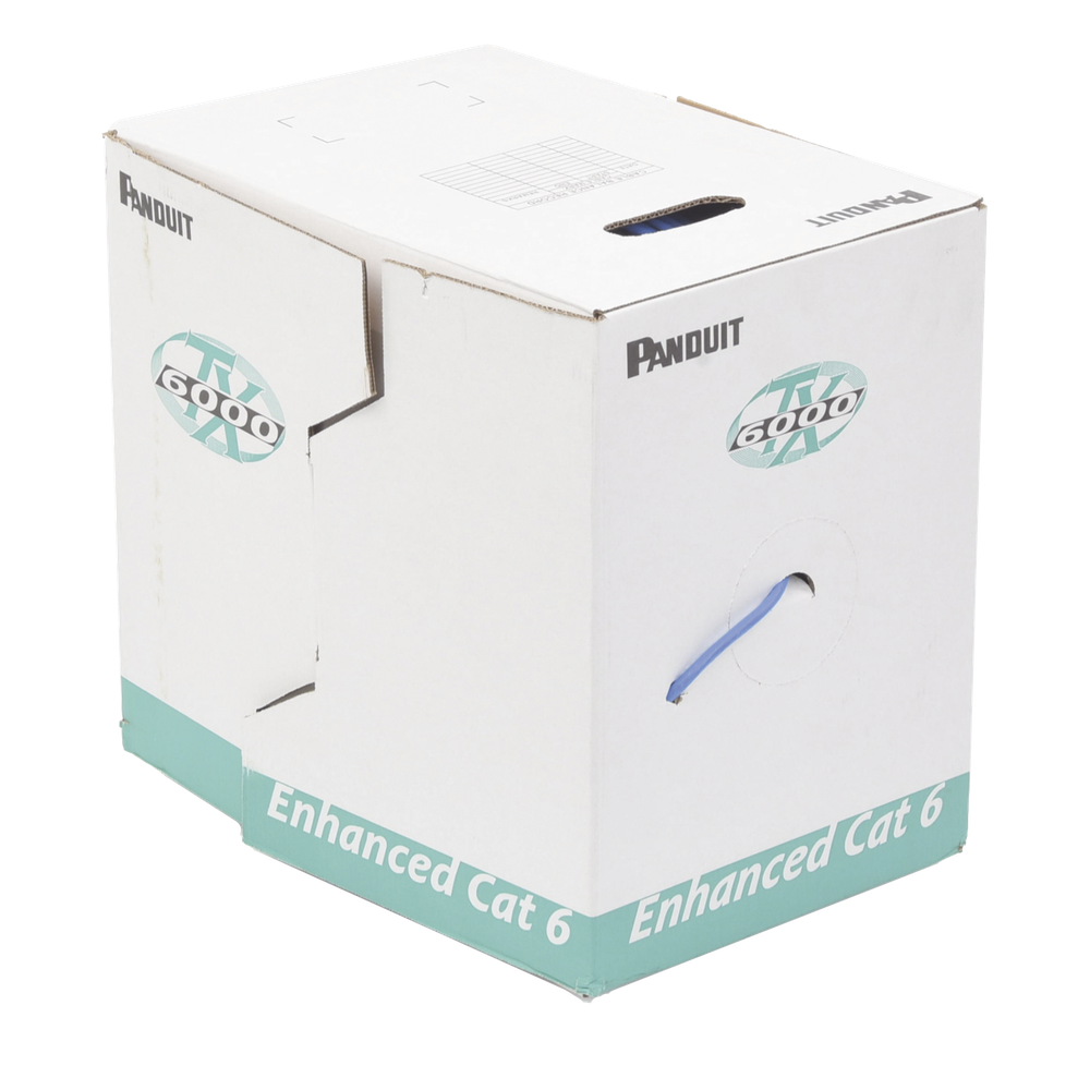 Bobina de Cable UTP 305 Metros (1000 Pies) de Cobre, TX6000™ PanNet, Reelex, Azul, Categoría 6 Mejorado (23 AWG), PVC (CMR, Riser), de 4 Pares