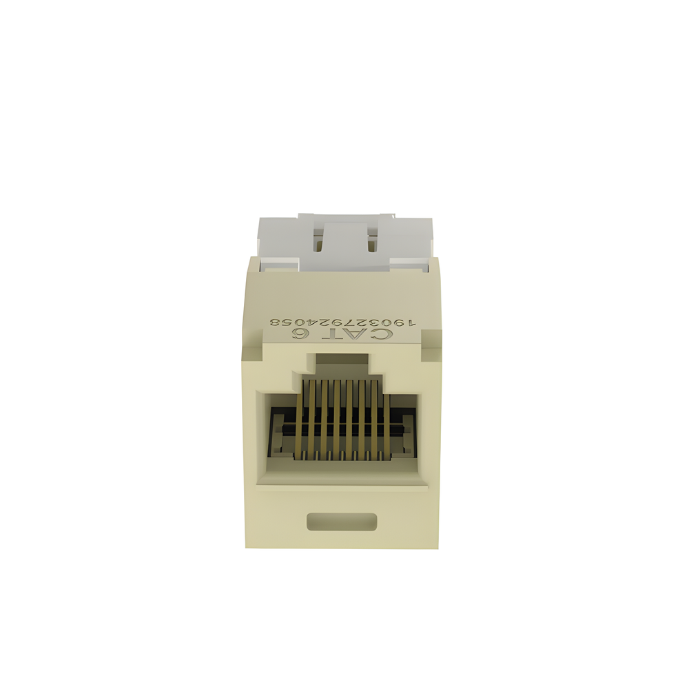 Conector Jack RJ45 Estilo TG, Mini-Com, Categoría 6, de 8 Posiciones y 8 Cables, Color Marfil
