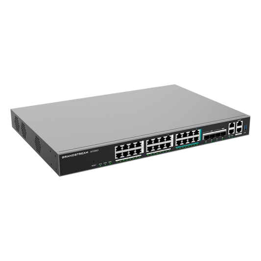 Router Todo-en-Uno GCC6021 con PBX de 50 Extensiones + Firewall + VPN + Switch de 16 Puertos GbE + 4x SFP+ 10 GbE y 8x 2.5 GbE / Gestión en la Nube con GDMS