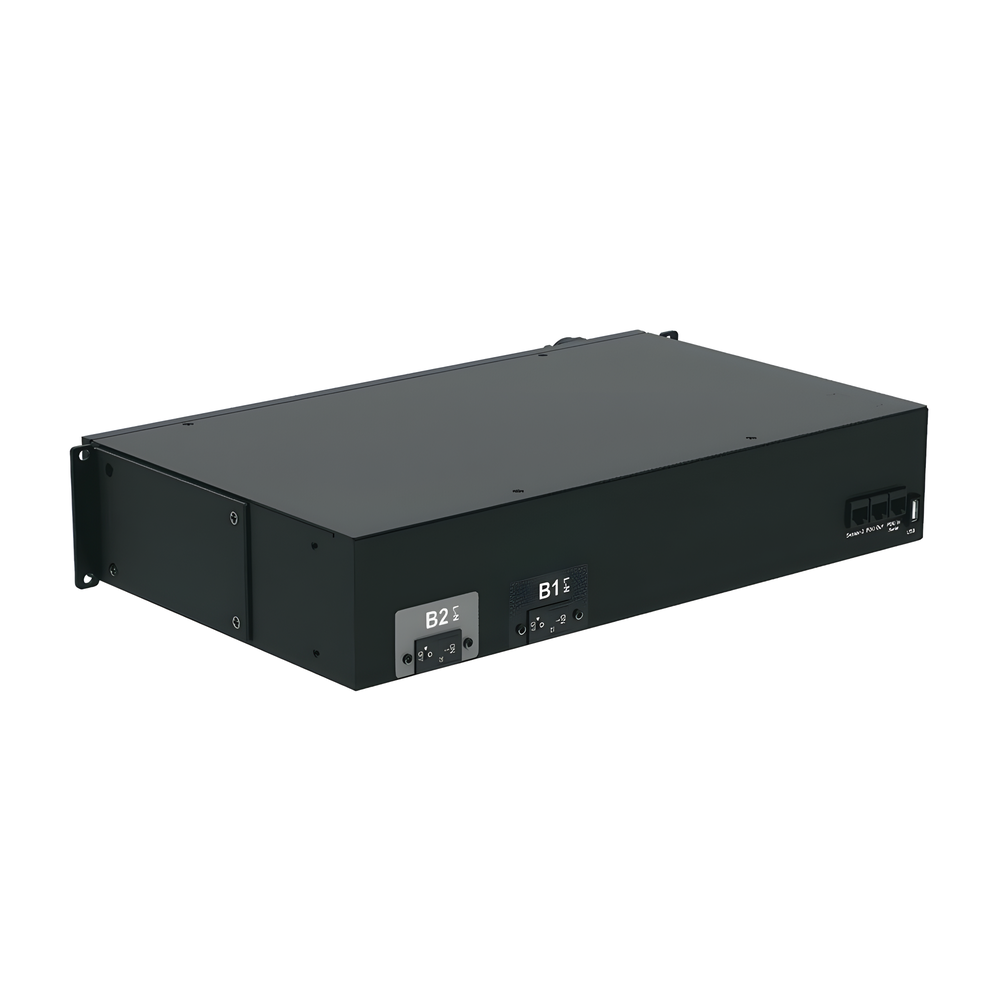 PDU Monitoreable (MI) para Distribución de Energía, Enchufe de Entrada NEMA L5-30P, Con 16 Salidas 5-20R, Horizontal 19 in, 120 Vca, 30 Amp, 2 UR