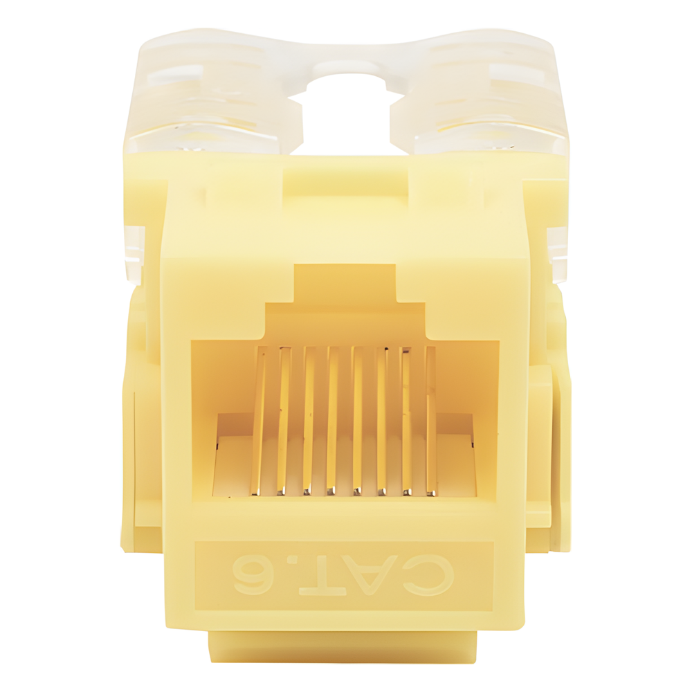 Módulo Jack Keystone Cat6 con Terminación 110 (Punchdown) para Faceplate - Color Amarillo