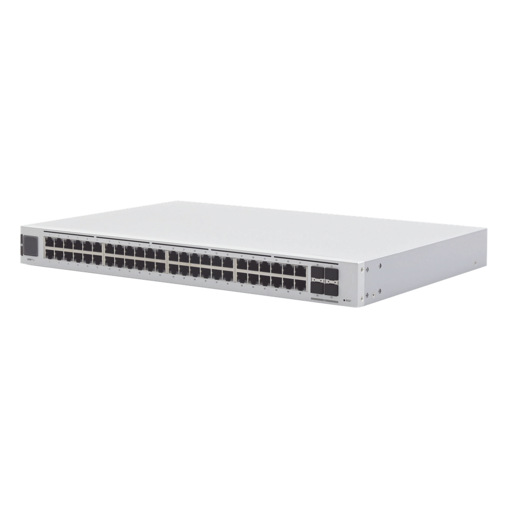 UniFi Switch USW-Pro-48, Capa 3 de 48 puertos Gigabit RJ-45 + 4 puertos 1/10G SFP+, pantalla informativa