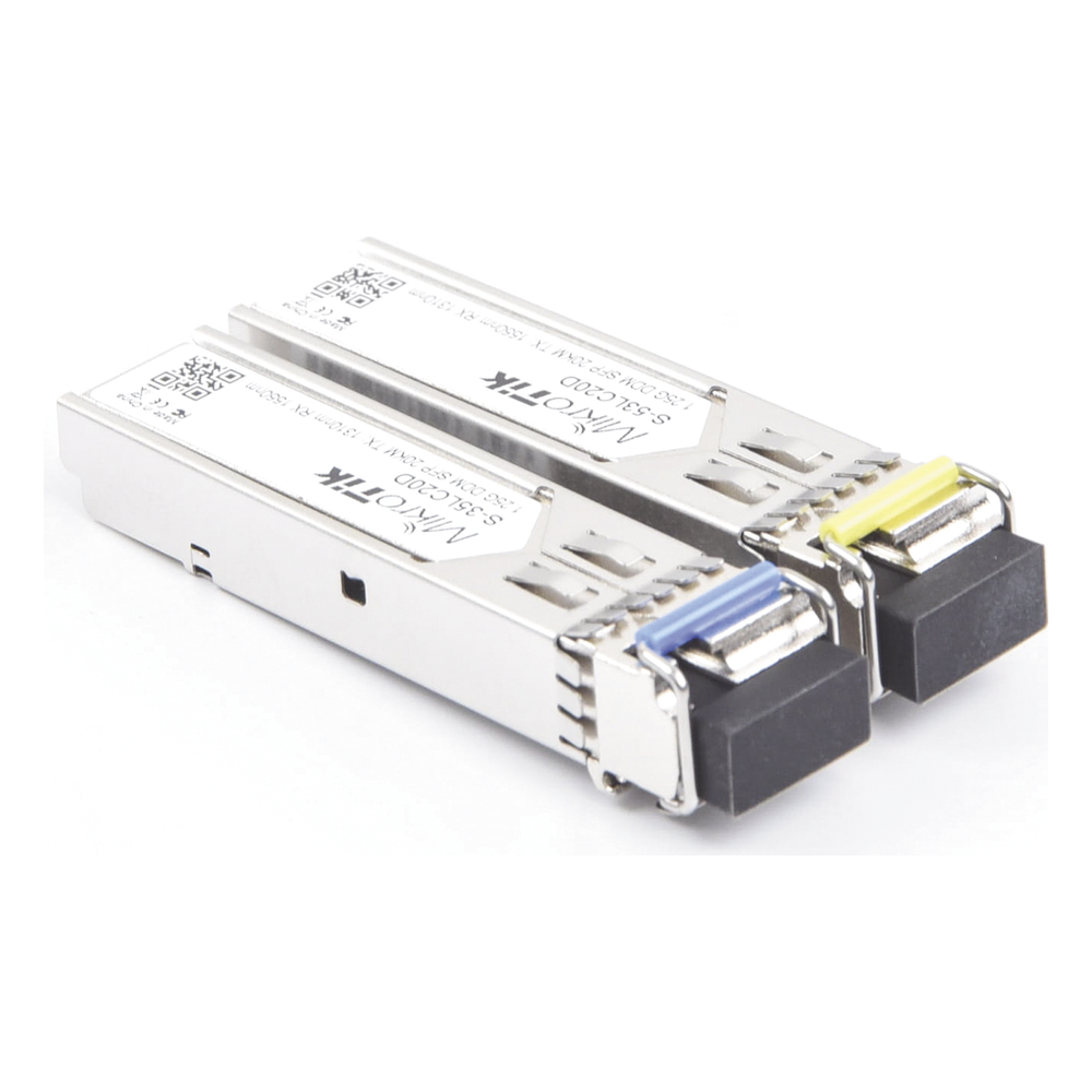 Transceptores MiniGbic SFP 1.25G LC WDM para fibra Mono Modo 20 Kms