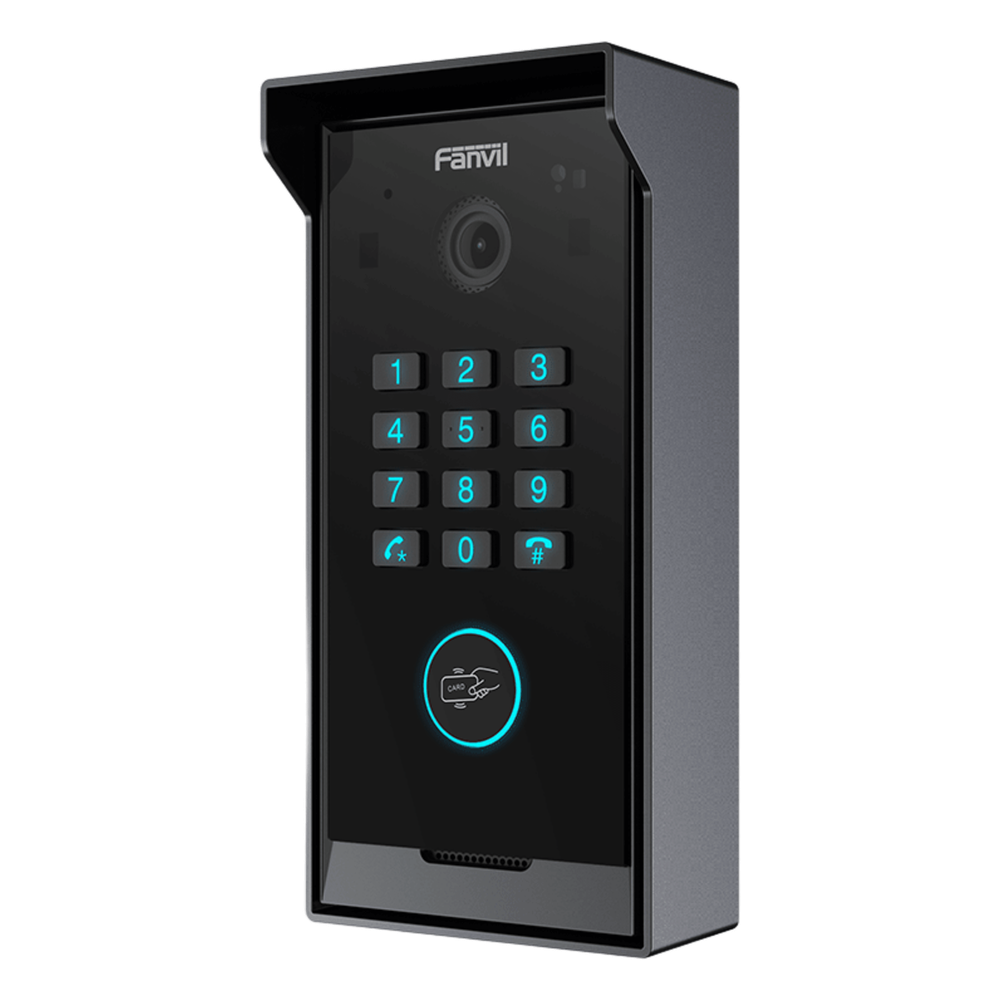 Videoportero Slim IP SIP con Cámara HD, IP IP65, Teclado Numérico y Relé, Apertura por BLE, Tarjeta, Remoto, Protocolo ONVIF, Compatible con App Fanvil Link