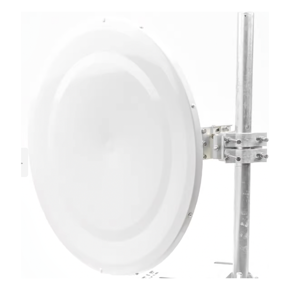 Antena Direccional de Alto Rendimiento / 33.0 ± 1 dBi  / 3 ft / 5.9-7 GHz / Conectores SMA Hembra Inverso / Alto Aislamiento al Ruido / Fácil Montaje y herraje de acero inoxidable /  Radomo Incluido
