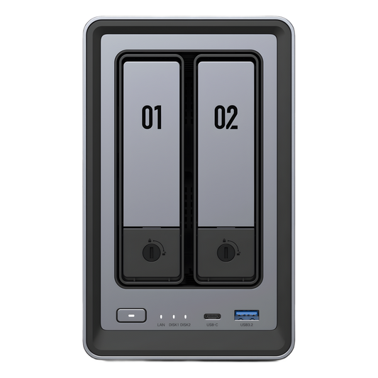 NASync DXP2800 | SO UGOS Pro |  Intel N100 12th Gen Intel® 4 Core™ | 2 Bahías SATA hasta 48TB | 2-Bahias (M.2 NVMe) hasta 16TB | 8GB DDR5 (Exp. a 16GB) | Ethernet 2.5G  | HDMI 4K | 2* USB2.0 | 1*USB 3.2Gen | 1* USB 3.2Gen2 | 1*USB-C 3.2Ge