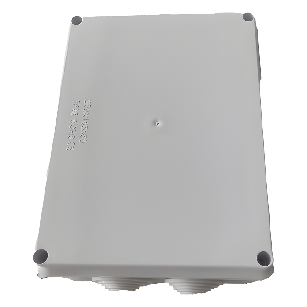 Caja de Derivación-Conexión para Exterior IP65 con 10 Entradas / 200 x 155 x 80 mm / Sellado Seguro con Empaque + 4 Tornillos / Resiste Agua, Polvo y Sol Directo