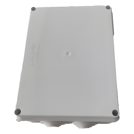 Caja de Derivación-Conexión para Exterior IP65 con 10 Entradas / 200 x 155 x 80 mm / Sellado Seguro con Empaque + 4 Tornillos / Resiste Agua, Polvo y Sol Directo