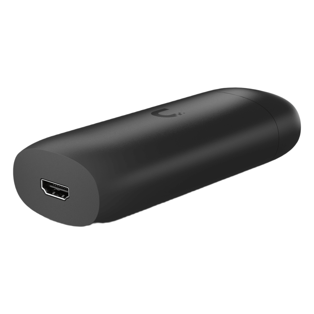 UniFi Cast Pro para UniFi Connect, señalización digital, convierta cualquier pantalla HDMI en una terminal audiovisual controlada centralizadamente por red, (1) puerto GbE POE IN 48 Vcc, 0.35A o USB-C 5 Vcc, 3A / (1) puerto HDMI de salida