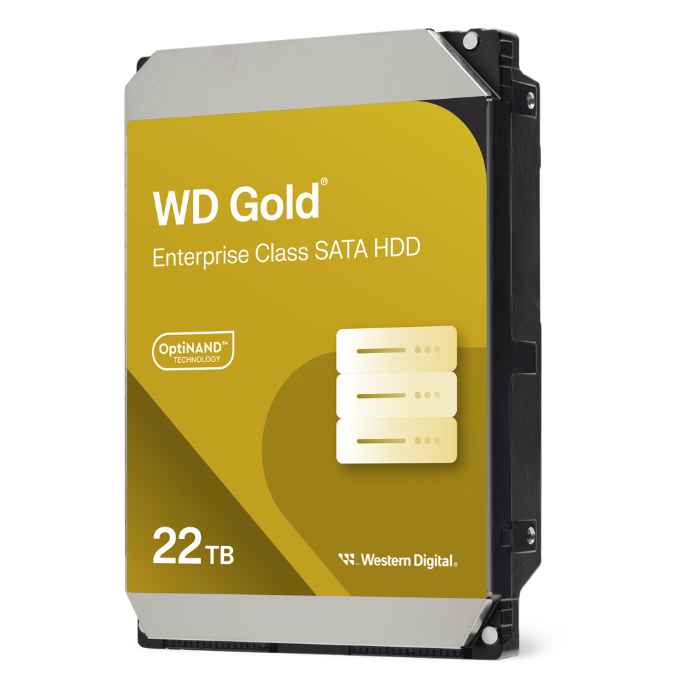 Disco Duro Empresarial WD Gold / SATA 6 Gb/s / 22 TB / 7200 RPM / Tecnología HelioSeal / ArmorCache / 5 Años Garantía / 2.5M Horas MTBF