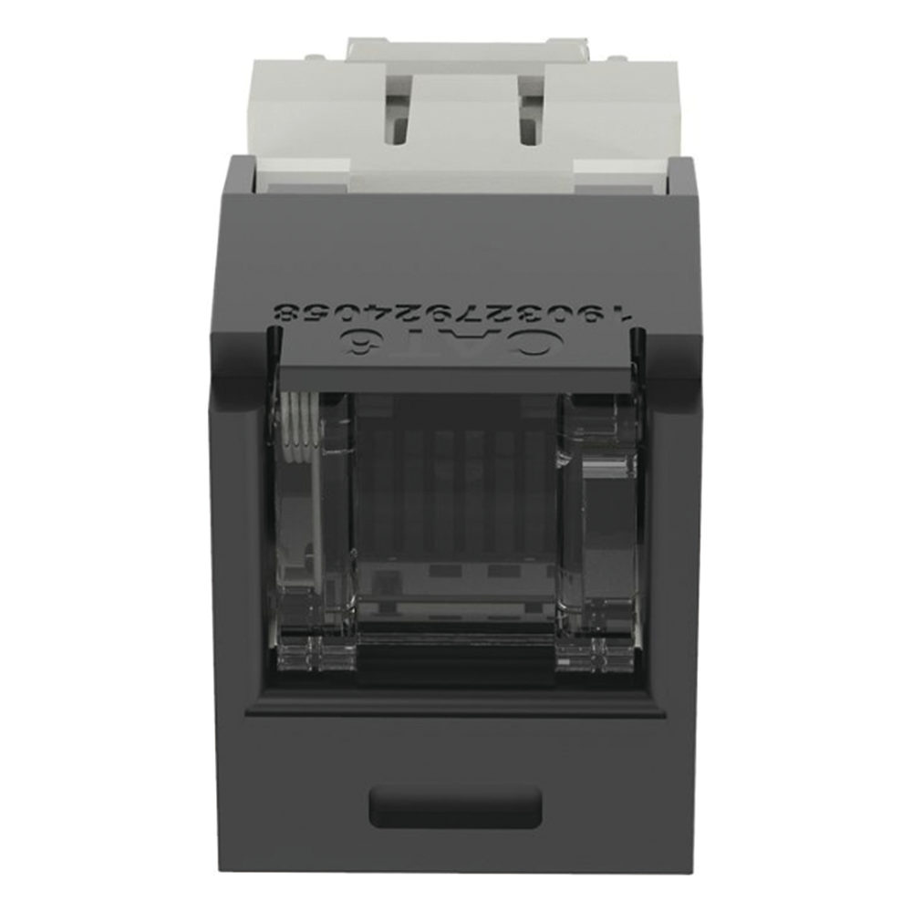 Conector Jack RJ45 Estilo TG con Ventana, Mini-Com, Categoría 6, de 8 Posiciones y 8 Cables, Color Negro