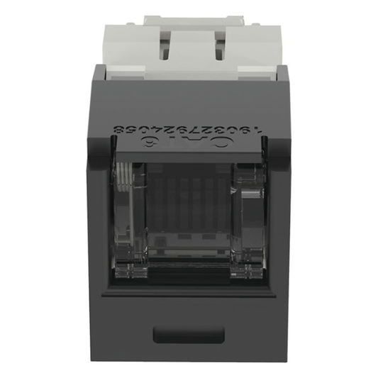 Conector Jack RJ45 Estilo TG con Ventana, Mini-Com, Categoría 6, de 8 Posiciones y 8 Cables, Color Negro