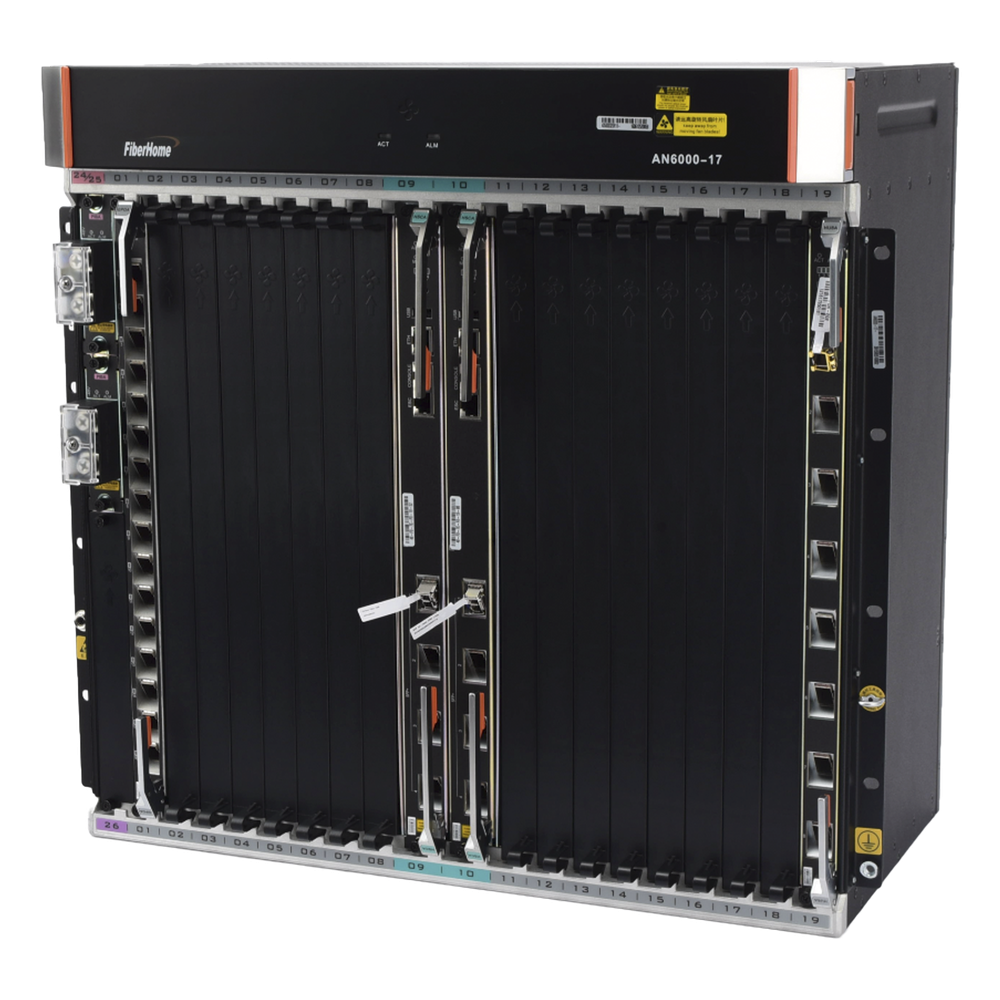 OLT Carrier Class Modular GPON, 16 Ranuras de Servicio, Incluye 1 Tarjeta de Servicio, crecimiento hasta 256 puertos GPON o 128 XGPON, Gestión por UNM2000, CLI, (Incluye Instalación de Software UNM2000)