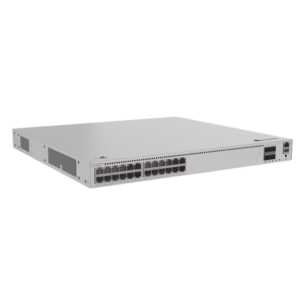 Switch de Distribución/Core Gigabit Administrable PoE Capa 3 / 24 puertos 1000/2.5Gbps (PoE) / 4 Puertos 10GE SFP+ Uplink / ERPS / Rutas Estáticas / iStack / PoE Perpetuo / 400W / Administración Nube Gratis
