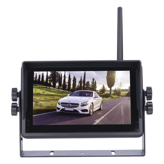 Sistema Profesional Inalámbrico de Cámara de Reversa Infrarroja y Monitor Touch de 7" para Vehículos de Trabajo y Montacargas