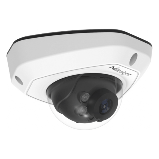Cámara IP Mini Domo / 4K UHD / 120dB WDR / 0.005Lux Starlight / H.265+ / IR 30mts / PoE / IP67 / IK10 / Análisis de Video AI
