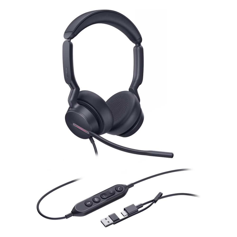 Diadema Alámbrica Yealink UH46 Dual USB-C/A Certificada con Microsoft Teams