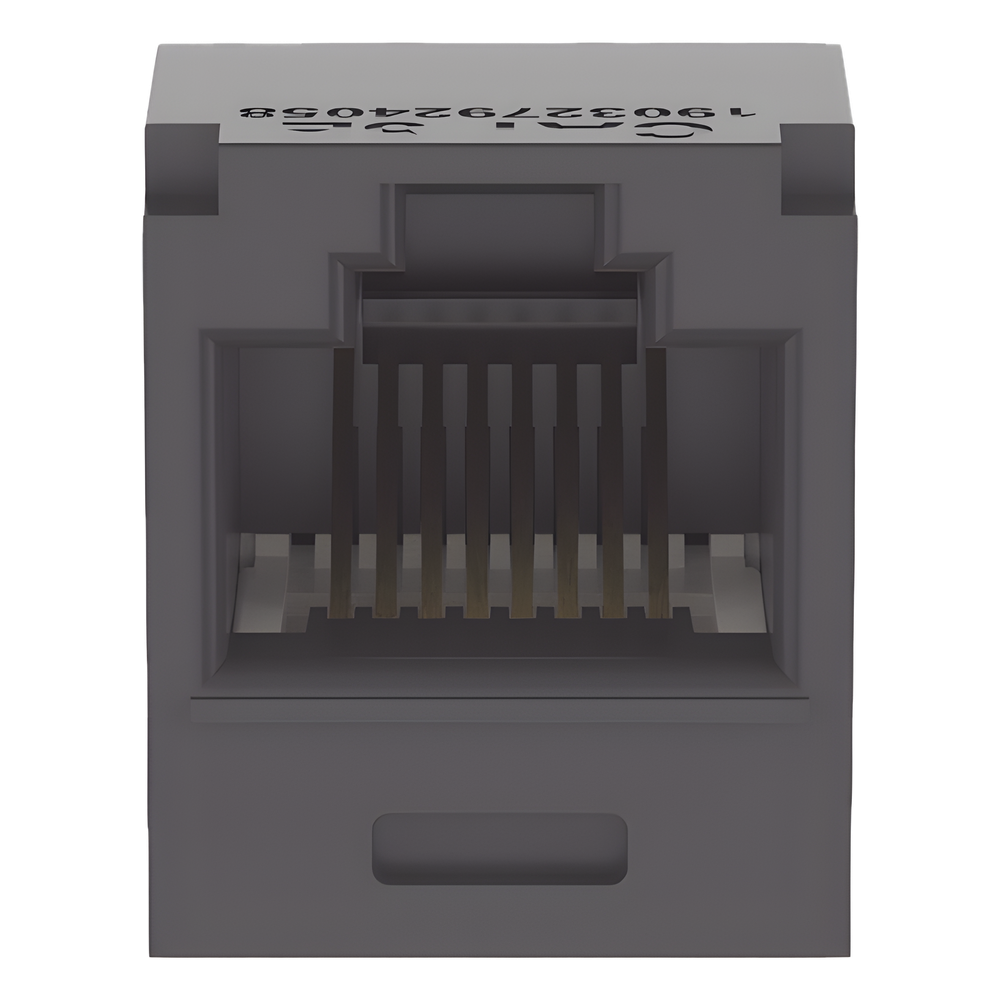 Conector Jack RJ45 Estilo TG, Mini-Com, Categoría 5e, de 8 Posiciones y 8 Cables, Color Negro
