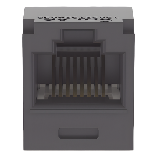 Conector Jack RJ45 Estilo TG, Mini-Com, Categoría 5e, de 8 Posiciones y 8 Cables, Color Negro