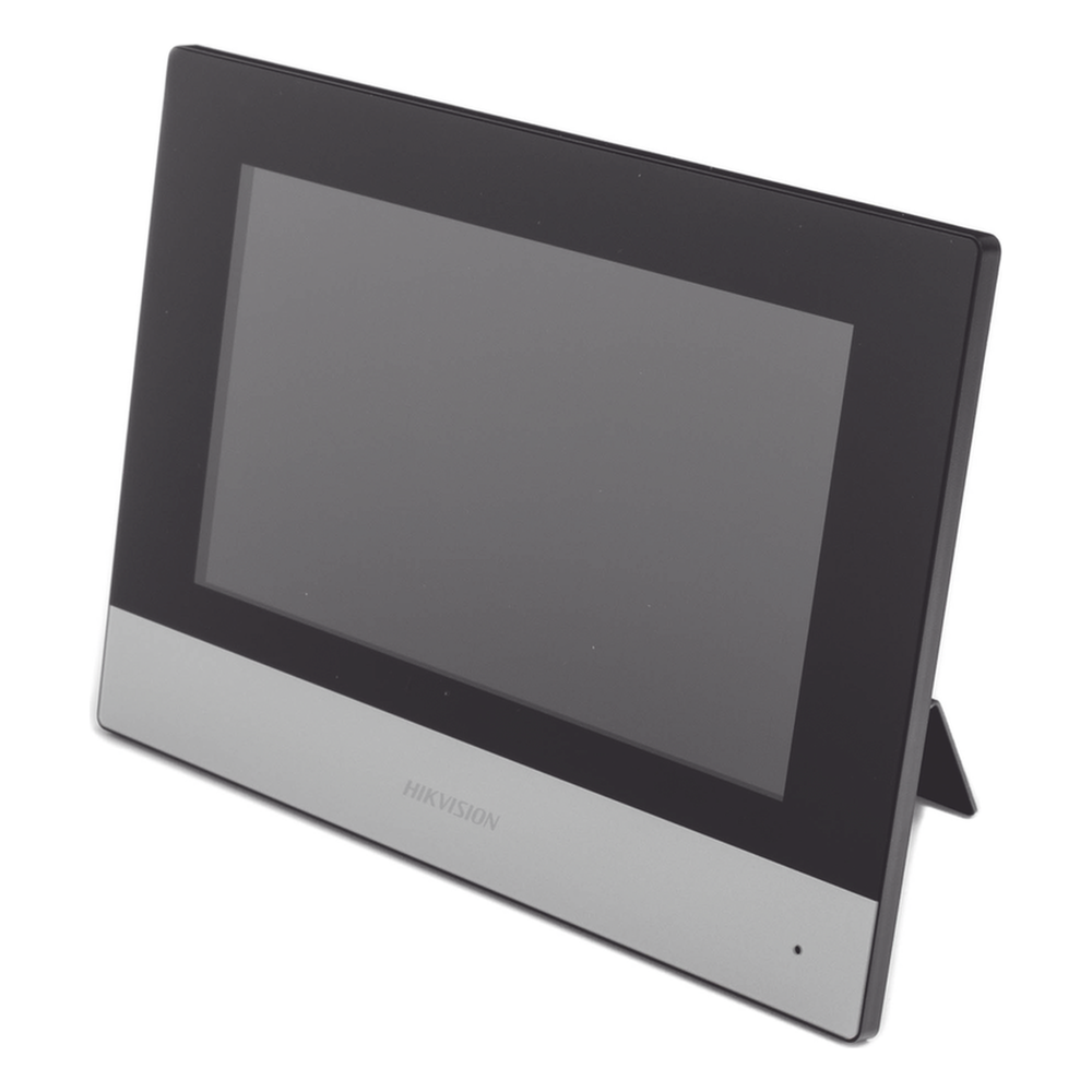 Monitor Hibrido IP WiFi Touch Screen 7" para DS-KIS303P / Vídeo en Vivo / PoE Estándar / Apertura Remota / Llamada Entre Monitores / Audio de dos vías / Policarbonato