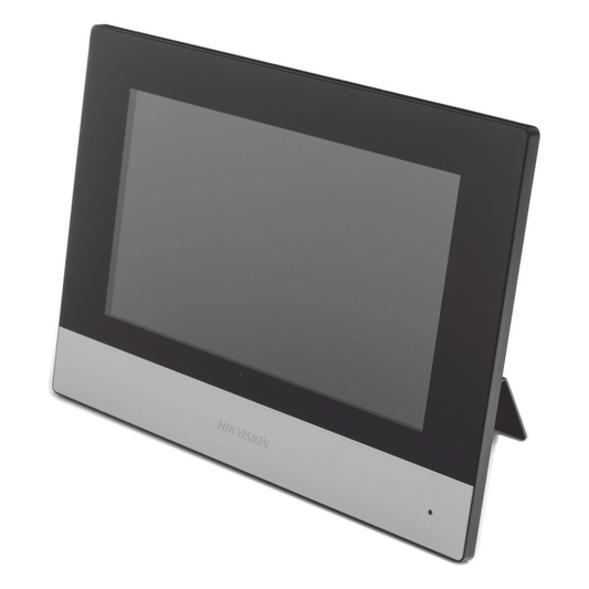 Monitor Hibrido IP WiFi Touch Screen 7" para DS-KIS303P / Vídeo en Vivo / PoE Estándar / Apertura Remota / Llamada Entre Monitores / Audio de dos vías / Policarbonato